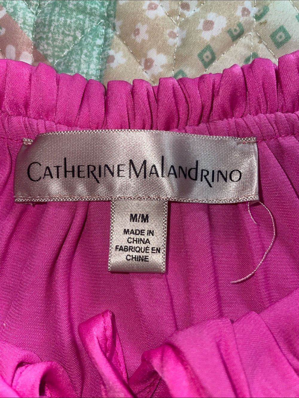 Catherine Malandrino Hot Pink Ruffled Tie-Neck Blouse - Picture 8 of 10